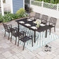 Veransa Vista 7-Piece Steel Patio Dining Set Outdoor Furniture Set with Extendable Table for 6
