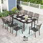 Veransa Vista 9-Piece Steel Patio Dining Set Outdoor Furniture Set with Extendable Table for 8