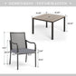 Sophia & William 5 Piece Patio Metal Dining Set Square Table and 4 Stackable Mesh Chairs
