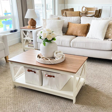 Shop the wood coffee table now and elevate your living space with this stunning piece, perfect for any home decor!