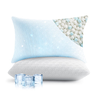 Sophia & William Side Sleeper Pillow Queen Size Set of 2 Shredded Memory Foam Pillows for Neck and Shoulder Pain Adjustable Cooling Pillows, Comfotable Double-Sided Pillowcase