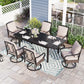 7-Piece Patio Dining Set with Swivel Cushioned Chairs and Extendable Table