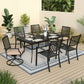 Sophia & William 7 Piece Patio Dining Set Outdoor Metal Furniture Table and Stackable Chairs