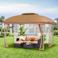 Sophia & William 10' x 12' Outdoor Gazebo Canopy Tent with Mesh Netting Sidewalls