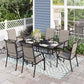 7 Piece Patio Outdoor Dining Set Highback Padded Textilene Chairs and Table