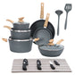 Sophia & William 21 Pieces Granite Non-stick Aluminum Cookware Set with Induction Bottom, Blue Gray