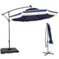 Sophia & William 10ft Solar LED Patio Offset Umbrella with Tassel, Navy Blue