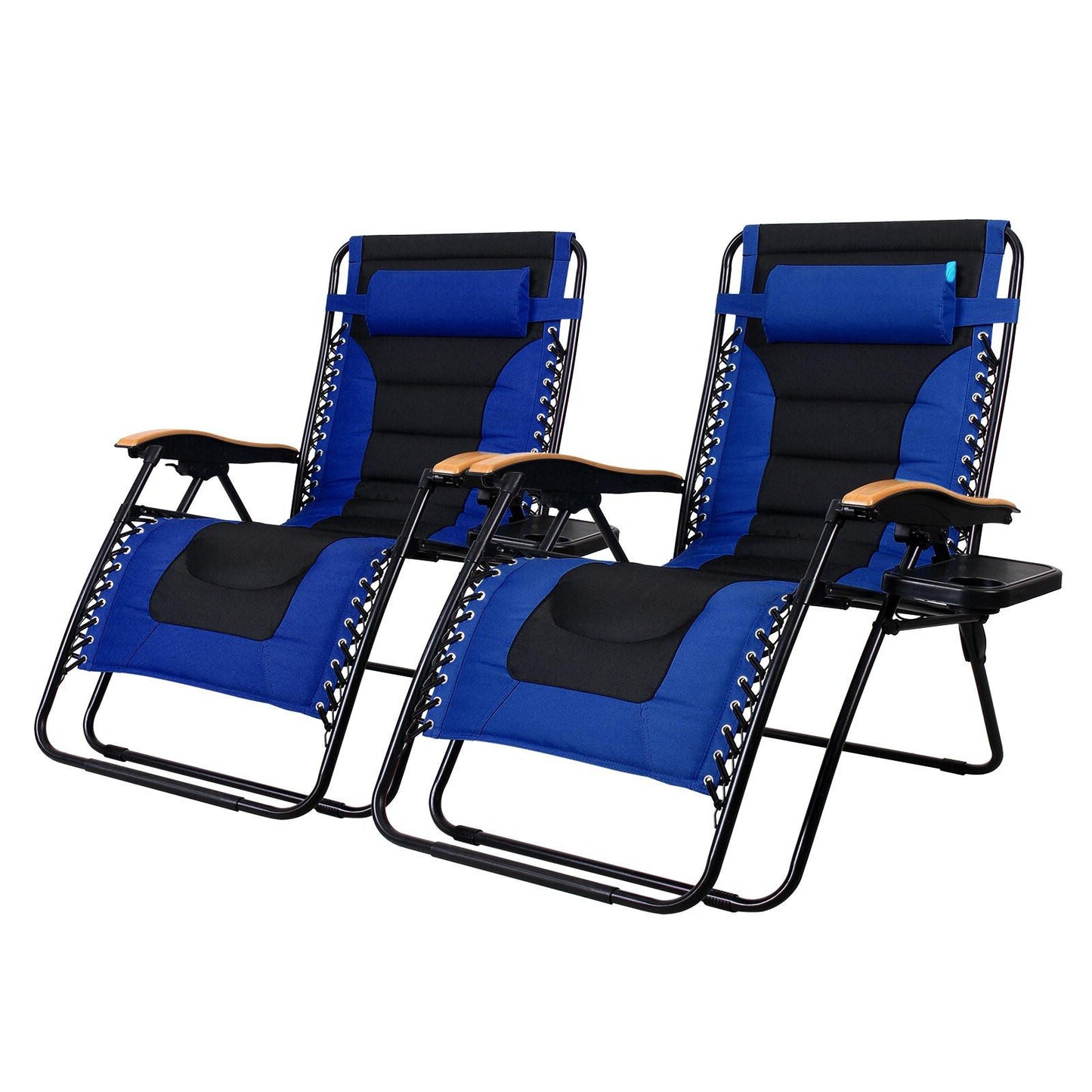 Sophia&William Outdoor Oversized Padded Zero Gravity Chairs Set of 2 - Navy Blue