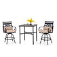 Sophia & William 3 Pieces Outdoor Bar Stools Set with 2 Bar Stools and Metal Bar Table