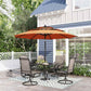Sophia & William 6-Piece Outdoor Patio Dining Set with 10 FT Orange Red Umbrella, 4 PCS Padded Textilene Chairs & Square Table