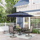 Sophia & William 6-Piece Outdoor Patio Dining Set with 10 FT Navy Umbrella, 4 PCS Padded Textilene Chairs & Square Table