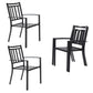 Sophia & William Outdoor Patio Metal Dining Chairs Set of 4, Black