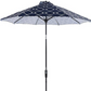 Sophia & William 9ft Outdoor Patio Umbrellas,Fiberglass Printing Auto-Tilt Market Umbrella With 8 Ribs,Navy Blue & White Printing