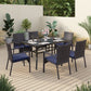 Sophia&William 7-Piece Outdoor Patio Dining Set Wicker Rattan Chairs and Steel Table