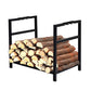 Sophia & William Garden Small Steel Firewood Log Rack Fireside Log Rack - Black