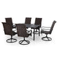Sophia & William 7 Peices Outdoor Patio Dining Set Rattan Dining Chairs and Metal Table Set Suitable for 6 People