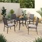 Sophia & William 5 Pieces Outdoor Patio Dining Set Dining Chairs and Metal Dining Table with Umbrella Hole