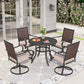 Sophia & William 5 Pieces Outdoor Patio Dining Set Wicker Swivel Chairs and Steel Table