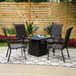 Sophia&William 5-Piece Wicker Patio Dining Set with 50,000 BTU Fire Pit Table