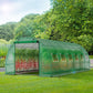 Sophia & William Patio Portable Large Walk-in Tunnel Greenhouse 10'x 20'x 6.6' Polytunnel with PE Mesh Fabric & Metal Frame, Green