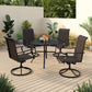 Sophia & William 5 Pieces Outdoor Patio Dining Set High Back Swivel Dining Chairs and Metal Dining Table with Umbrella Hole