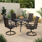 Sophia & William 5 Pieces Outdoor Patio Dining Set High Back Swivel Dining Chairs and Metal Round Dining Table