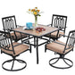 Sophia & William 5 Peices Outdoor Patio Metal Dining Set Swivel Chairs and Table Set