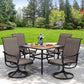 Sophia & William 5 Pieces Outdoor Patio Metal Dining Set Swivel Chairs and Table Set