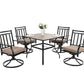 Sophia & William 5 Peices Outdoor Patio Metal Dining Set Swivel Chairs and Table Set