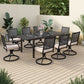 Sophia & William 9 Piece Outdoor Patio Dining Set 8 Patio Dining Swivel Chairs and Metal Expandable Dining Table