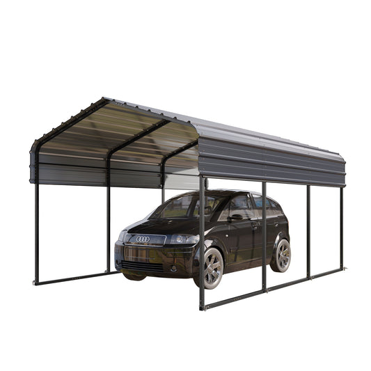 Alpha Joy 10' x 15' Heavy Duty Carport Carport with Galvanized Steel Roof Multi-Purpose Shelter