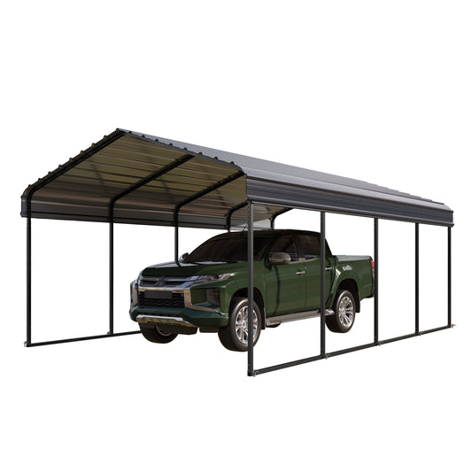 Alpha Joy 10' x 20' Heavy Duty Carport Carport with Galvanized Steel Roof Multi-Purpose Shelter