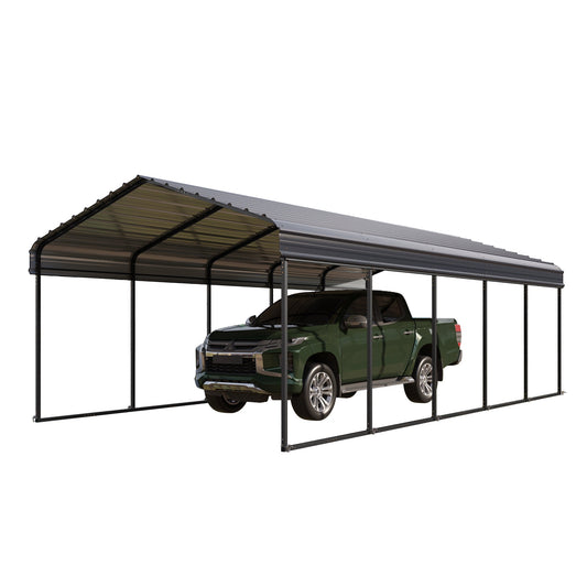 Alpha Joy 10' x 25' Heavy Duty Carport Carport with Galvanized Steel Roof Multi-Purpose Shelter