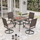 Sophia & William 5 Pieces Outdoor Patio Dining Set Wicker Swivel Chairs and Square Table