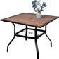 Sophia & William 37" x 37" Outdoor Dining Square Table Black Steel Frame for 4 Chairs