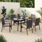 Sophia & William 7 Pieces Outdoor Patio Dining Set Dining Chairs and Metal Dining Table with Umbrella Hole