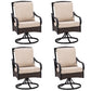 Sophia&William Patio Rattan Swivel Chairs Set of 4 with Beige Cushions