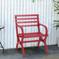 Sophia & William Single Seater Outdoor Metal Bench Chair in Red