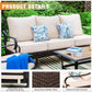 Sophia & William 4 Piece Metal Patio Conversation Sofa Set 5-Seat Outdoor Sectionals with Fire Pit Table