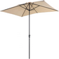 Sophia & William 10 x 6.6ft Rectangle Outdoor Patio Umbrella Market Table Umbrella Sunshade with 6 Steel Ribs and Crank Handle,Beige