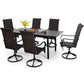 Sophia & William 7 Peices Outdoor Patio Dining Set Rattan Dining Chairs and Expandable Table Set Suitable for 6 People