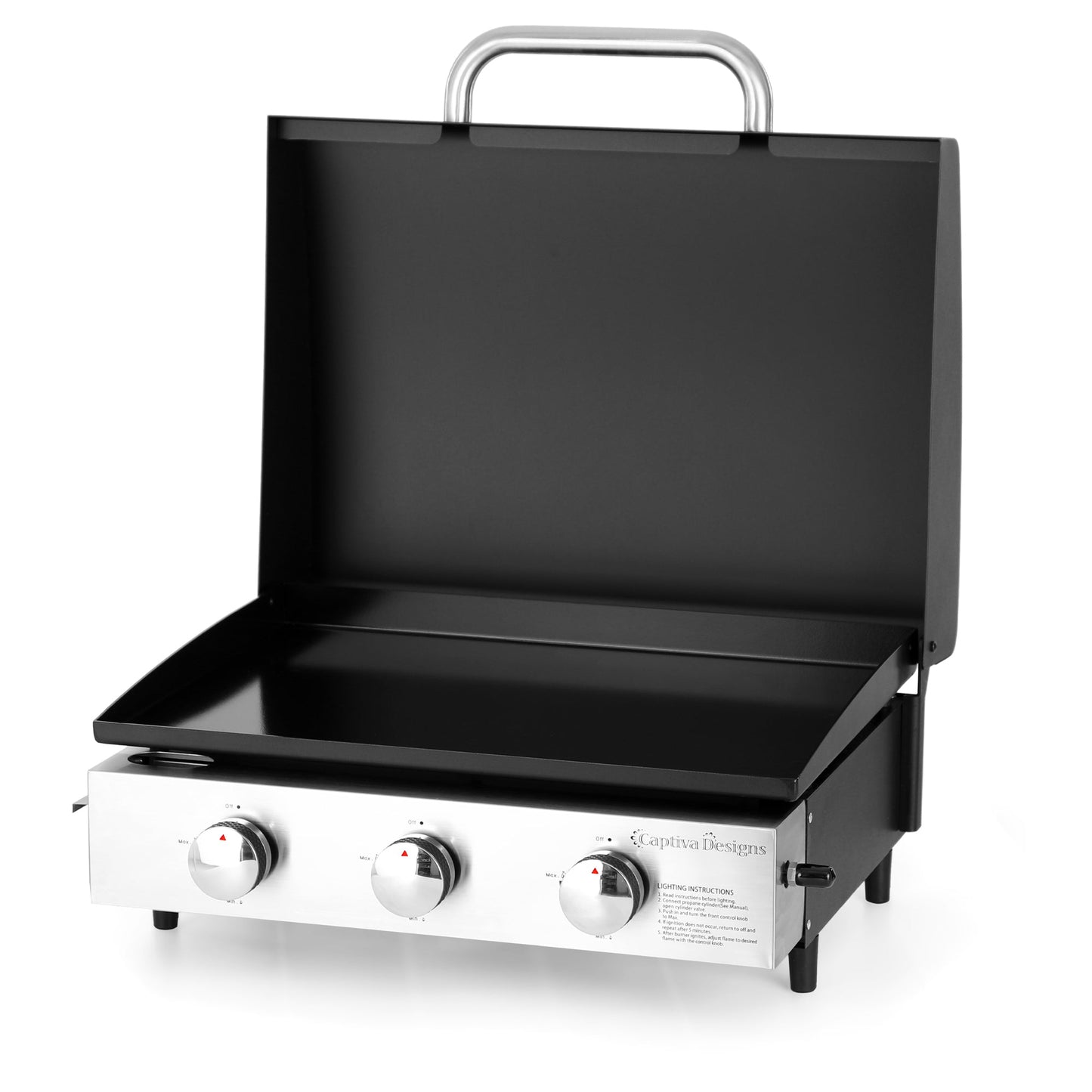 Sophia & William 3-Burners Gas Griddle Portable Flat Table Top BBQ Grill 24,000 BUT