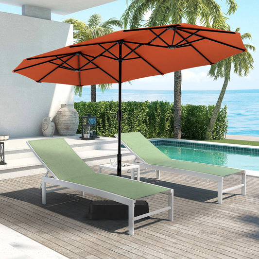 13x6.5ft Double-Sided Extra Large Outdoor Patio Umbrella with Crank Handle, Red
