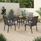 Sophia & William 5 Pieces Outdoor Patio Dining Set High Back Dining Chairs and Metal Dining Table
