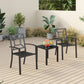 Sophia & William 3 Peices Patio Bistro Set Metal Dining Chairs with Side Table - Black