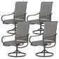 Sophia & William 4Pcs Patio Dining Swivel Chairs Set with Brown Steel Frame