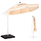 Sophia & William 10ft Solar LED Patio Offset Umbrella with Tassel, Beige