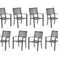 Sophia & William Outdoor Patio Metal Dining Chairs Set of 8, Black