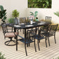 Sophia & William 9 Pieces Metal Outdoor Patio Dining Set with Extendable Table - Black