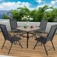 Sophia&William 5 Pcs Patio Dining Set Metal Table and Chairs Set for 4 People - Black